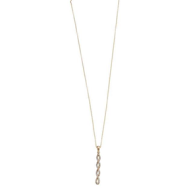 10k Gold 1/6 Carat T.W. Diamond Linear Twist Pendant Necklace, Womens Product Image