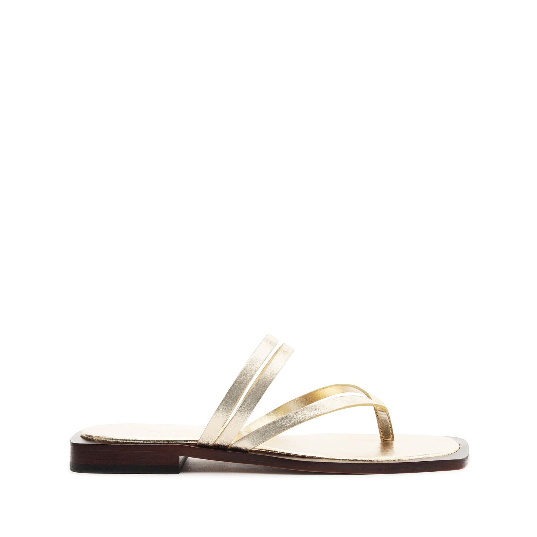 Rania Metallic Leather Flat Sandal Female Product Image