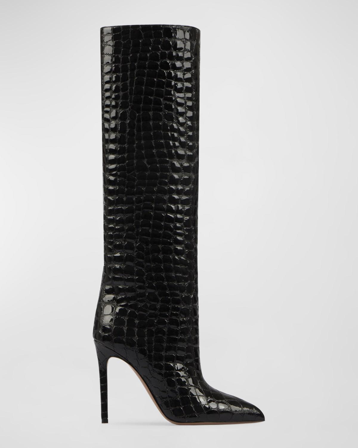 Croco Stiletto Tall Boots Product Image