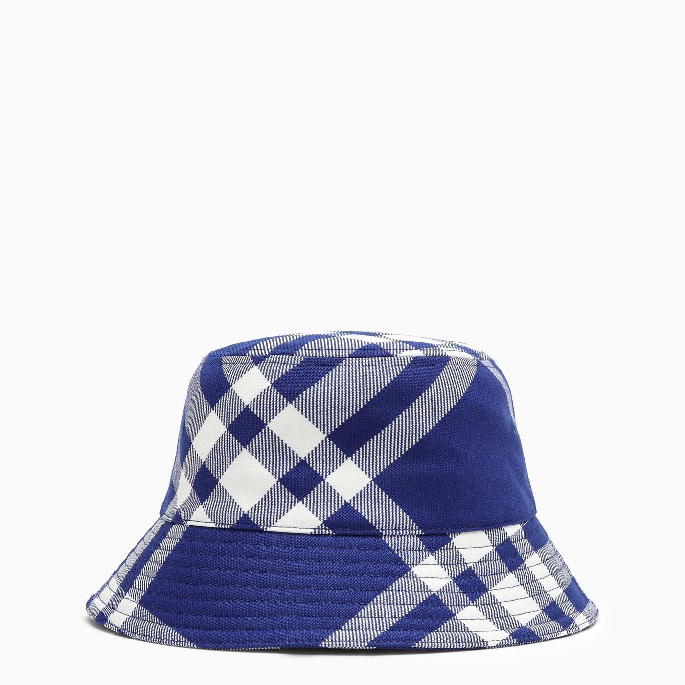 BURBERRY Blue/white Check Pattern Bucket Hat Product Image