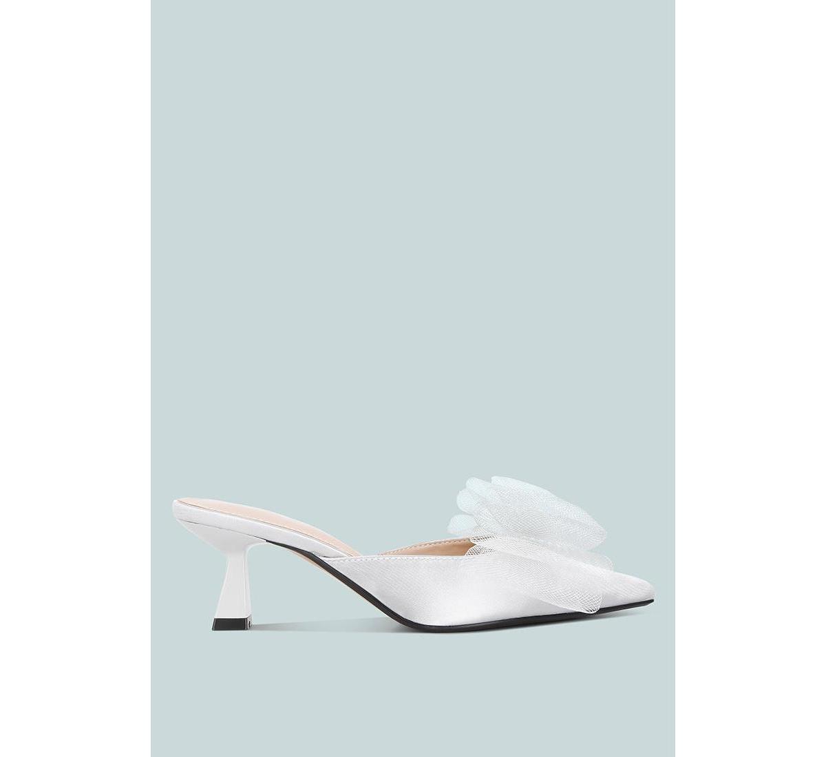 London Rag Asma Organza Womens Heeled Mules Silver Product Image