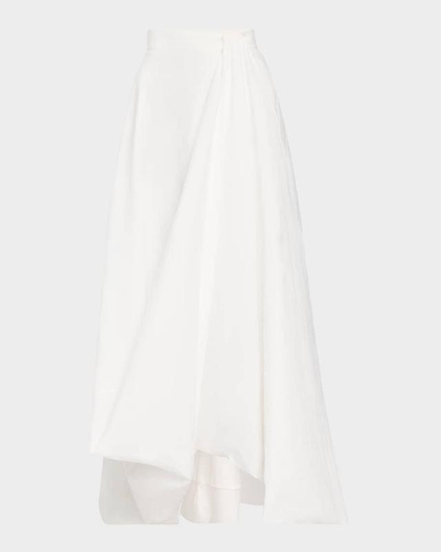 Long Bubble Hem Cotton Poplin Skirt Product Image