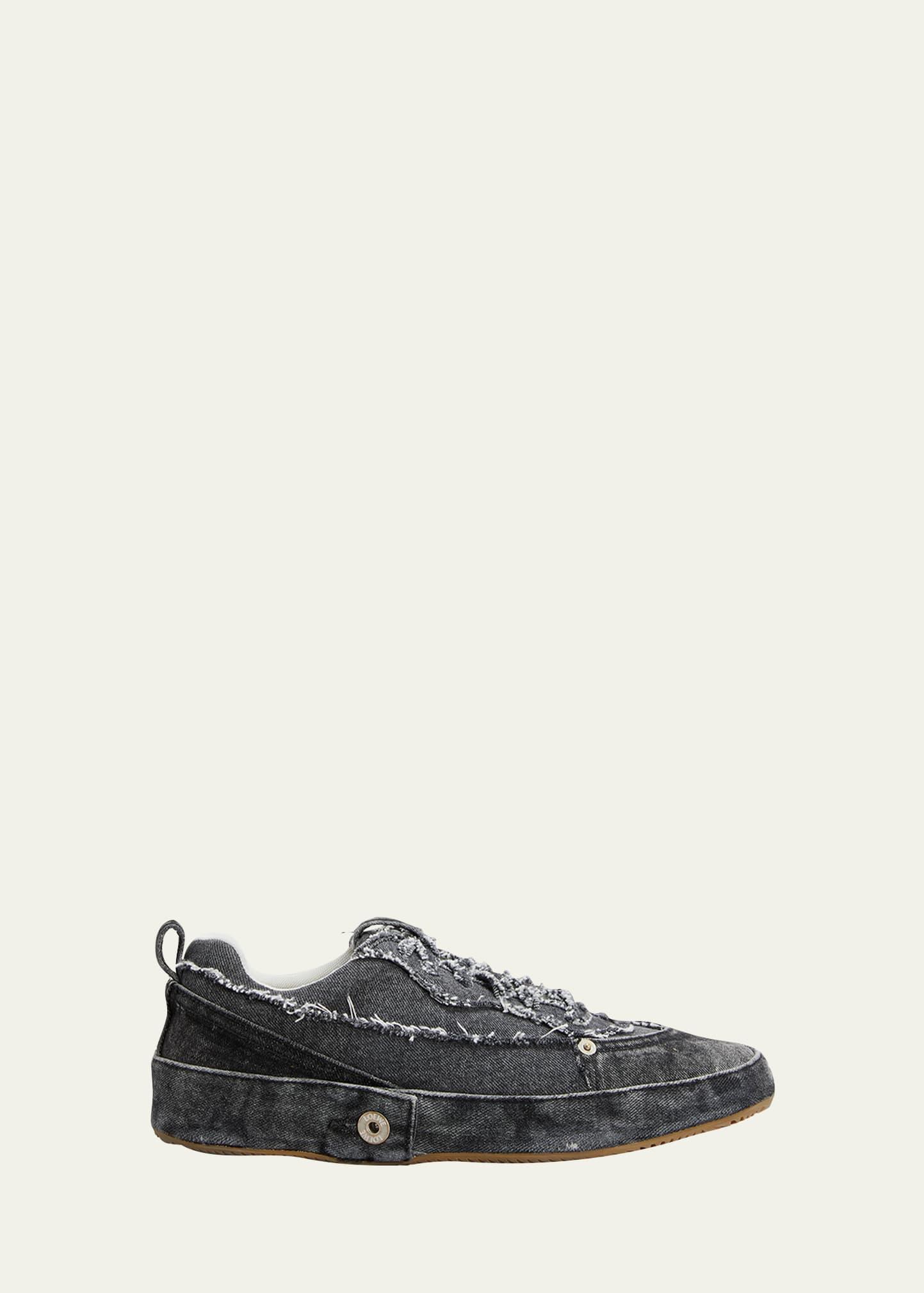 Mens Deconstructed Denim Low-Top Sneakers Product Image