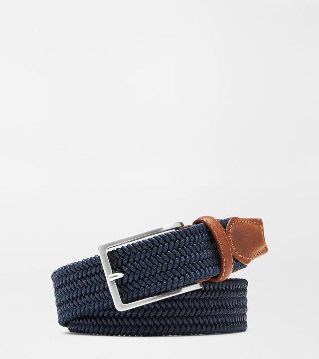 Peter Millar Mens Waxed Braided Belt | Color: Navy | Size: 44 Product Image