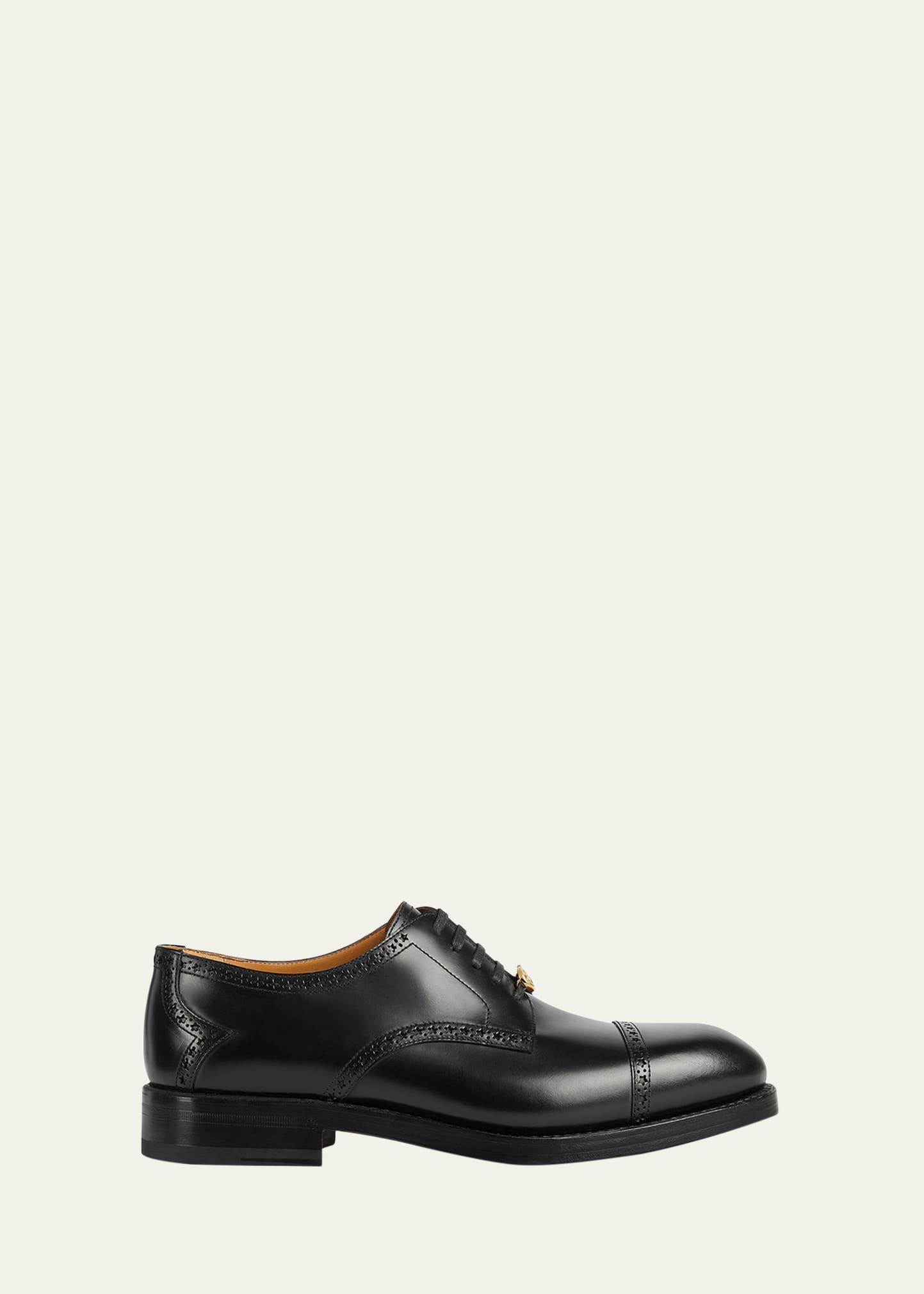 Mens Rooster Brogue Leather Derby Shoes Product Image