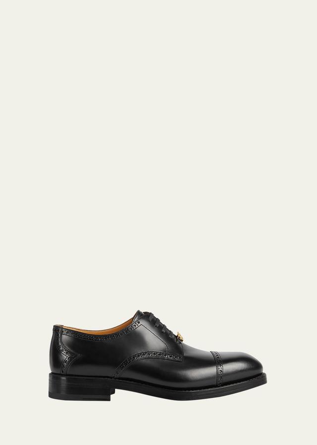 Mens Rooster Brogue Leather Derby Shoes Product Image