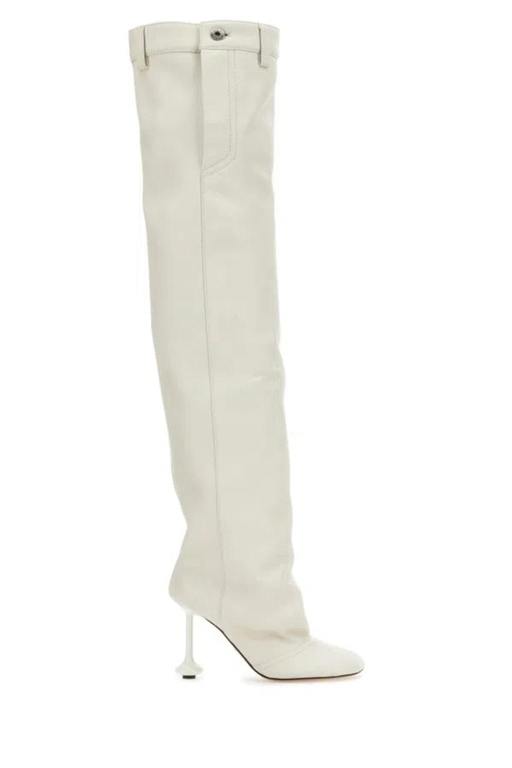 Woman Ivory Nappa Leather Toy Boots In White product image