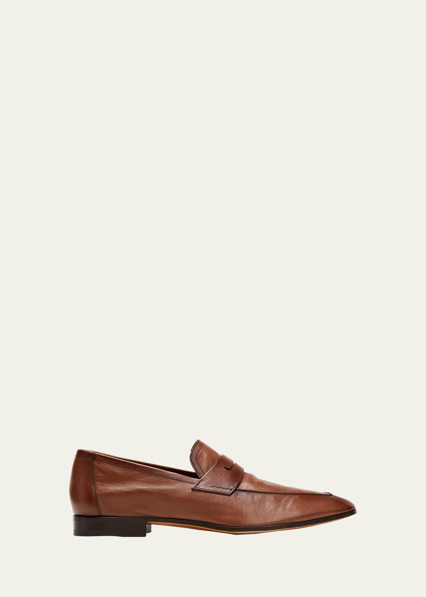 Mens Lorenzo Kangaroo Leather Loafers Product Image