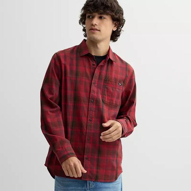 Mens Vans Long Sleeve Button Front Shirt Red Pepper Product Image