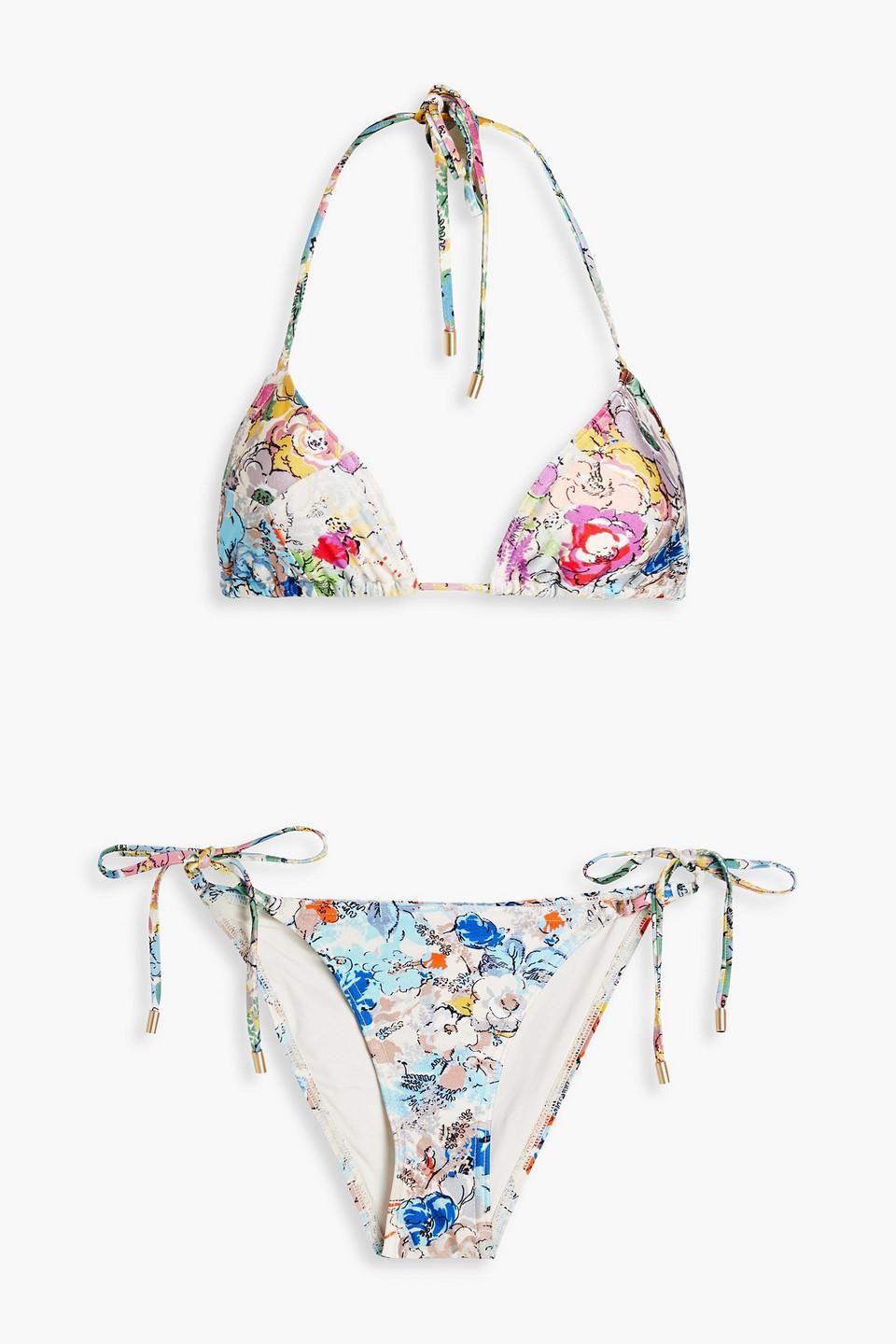 Floral-print Triangle Bikini In Multicolor Product Image