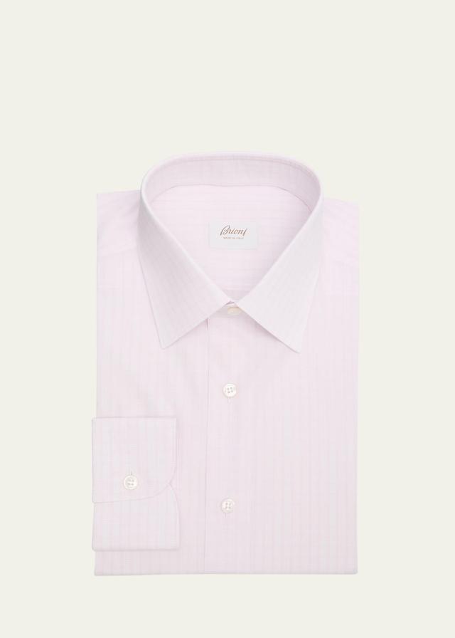 Mens Cotton Micro-Check Dress Shirt Product Image