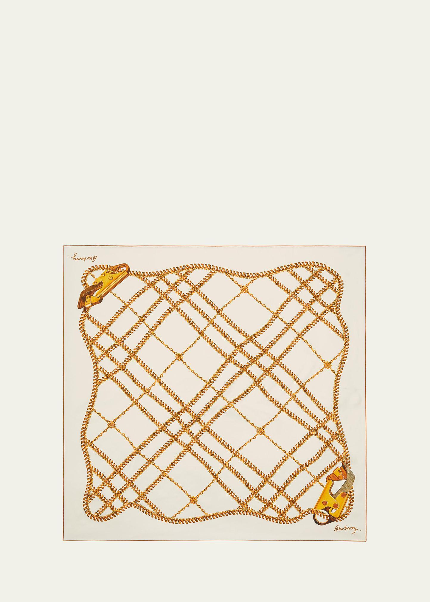 burberry Spear Chain Print Square Silk Scarf Product Image