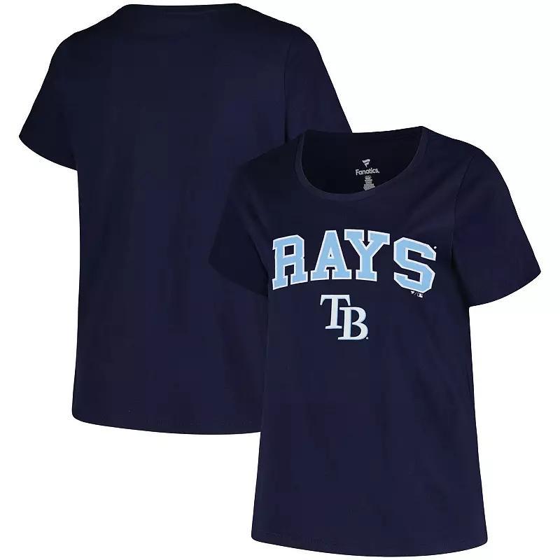 Womens Profile Tampa Bay Rays Plus Size Arch Logo T-Shirt Blue Product Image