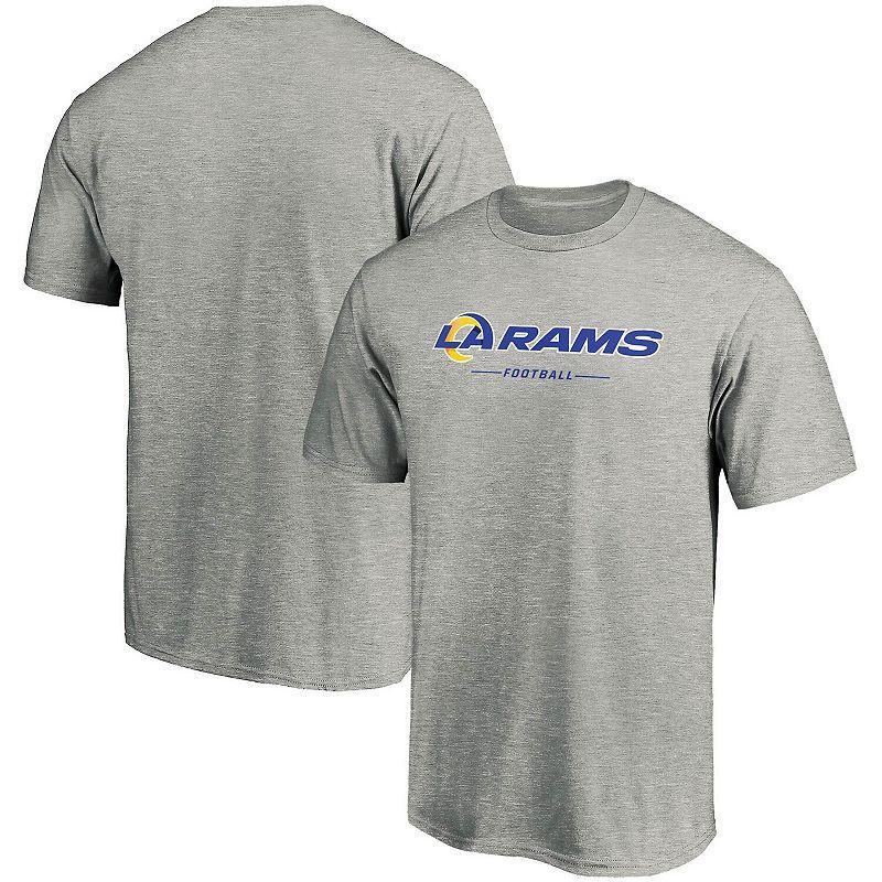 Men's Fanatics Branded Heathered Gray Los Angeles Rams Team Lockup Logo T-Shirt Product Image