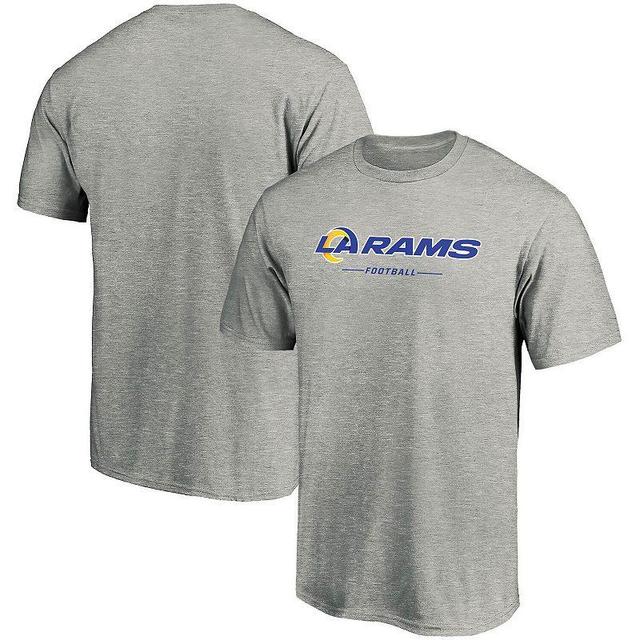 Men's Fanatics Branded Heathered Gray Los Angeles Rams Team Lockup Logo T-Shirt Product Image