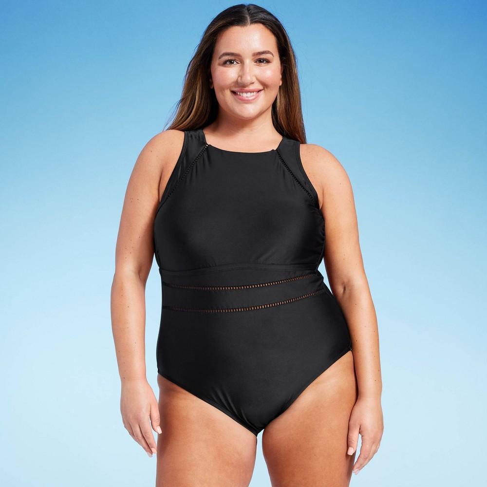 Womens High Neck Medium Coverage One Piece Swimsuit - Shade & Shore Product Image