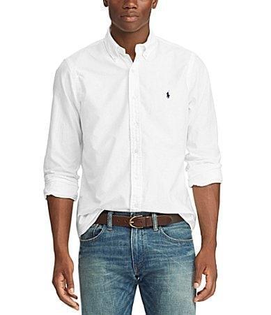 Mens Garment-Dyed Classic-Fit Oxford Shirt Product Image