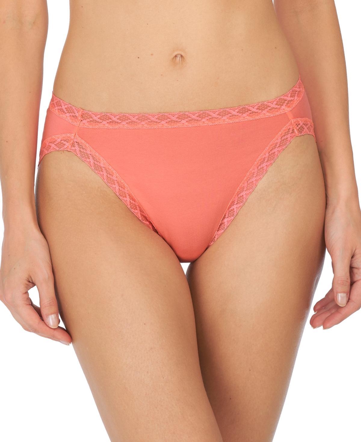 Natori Bliss Lace-Trim Cotton French-Cut Brief Underwear 152058 Product Image