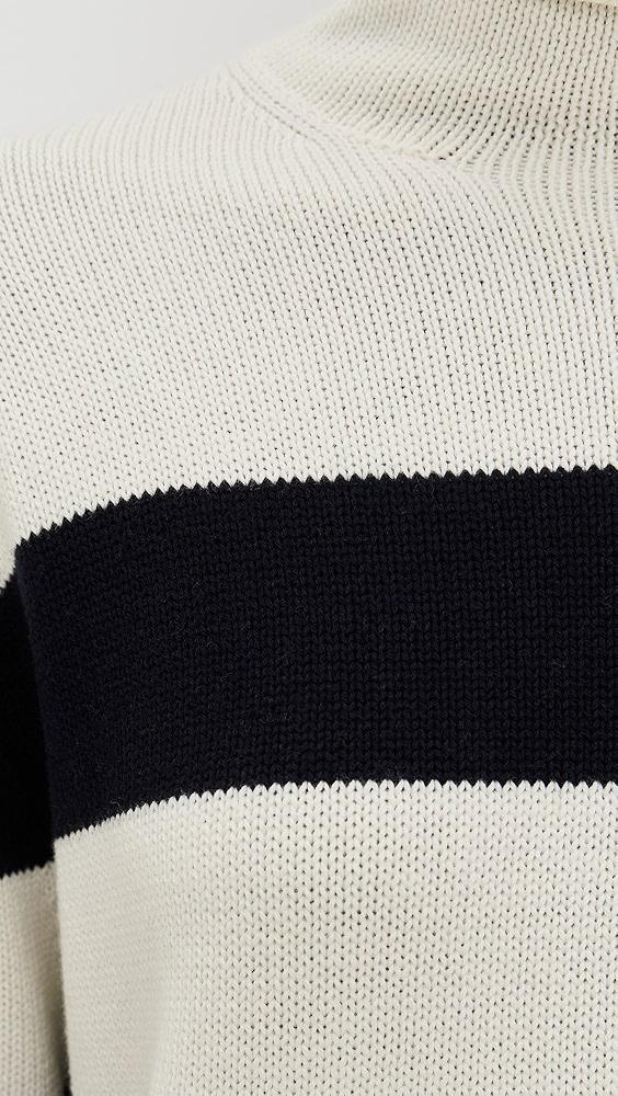 Vince Oversized Striped Roll Neck Pullover | Shopbop Product Image