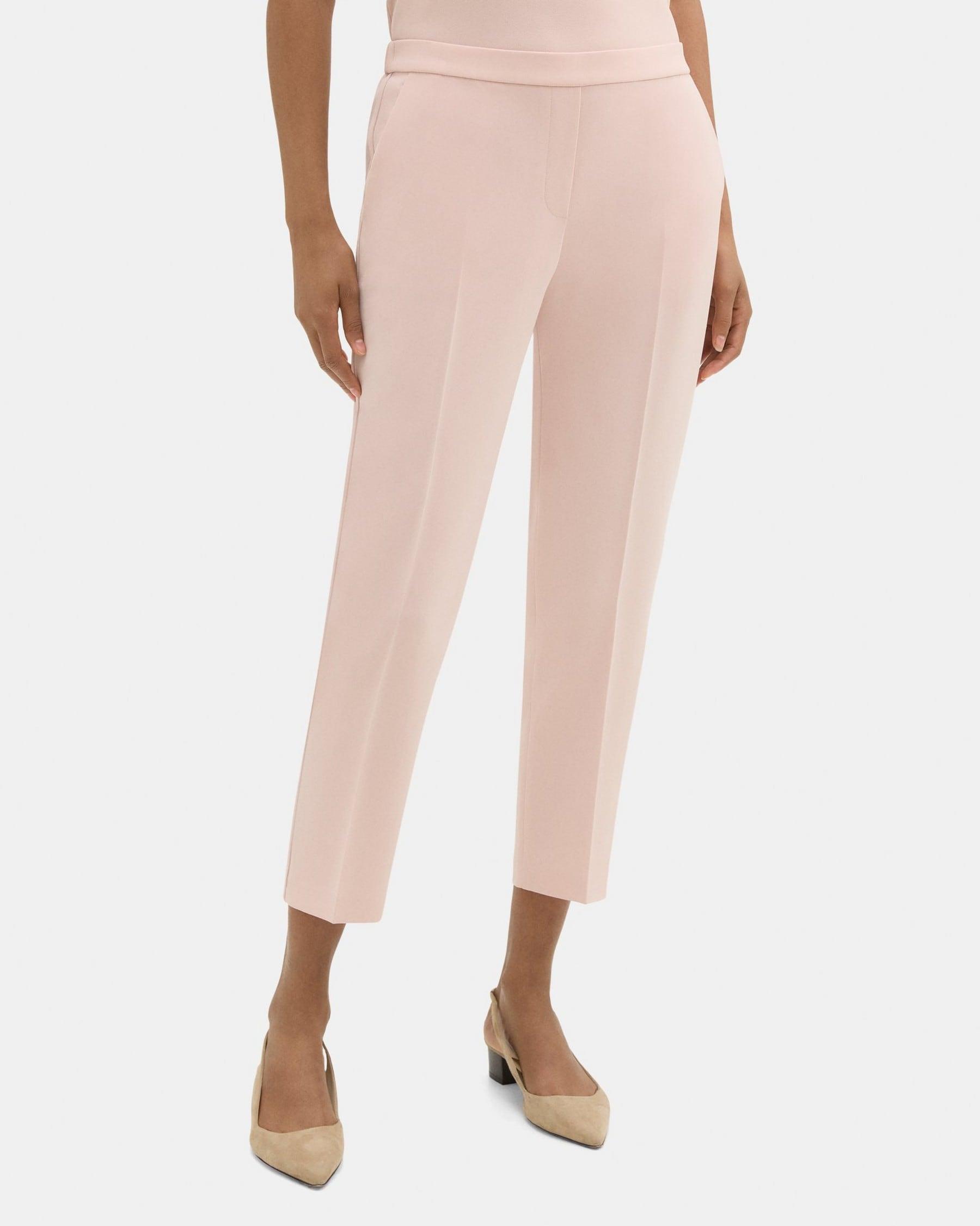 Slim Cropped Pull-On Pant in Crepe Product Image