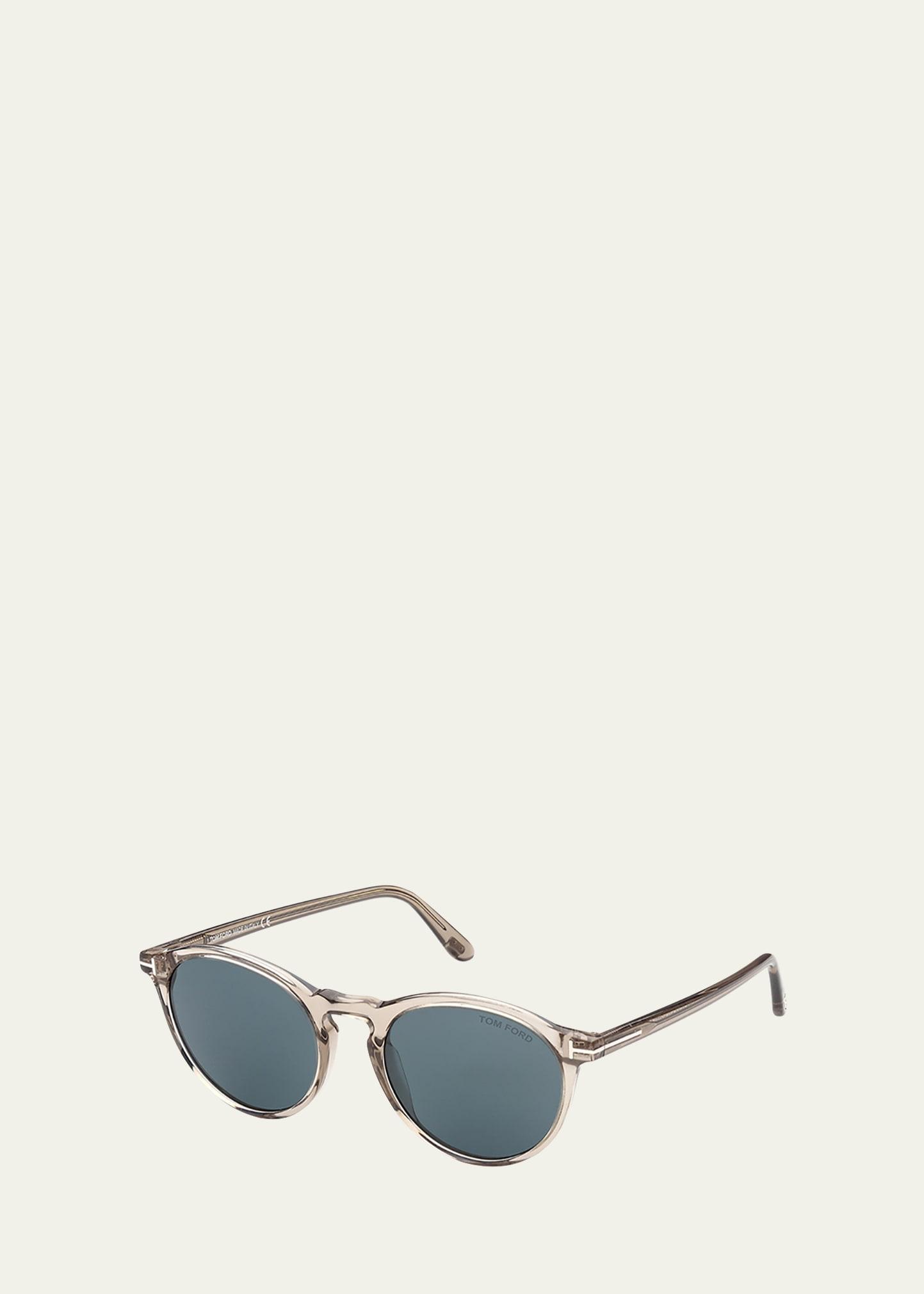 TOM FORD Round Acetate Sunglasses  - BEIGE / BLUE product image