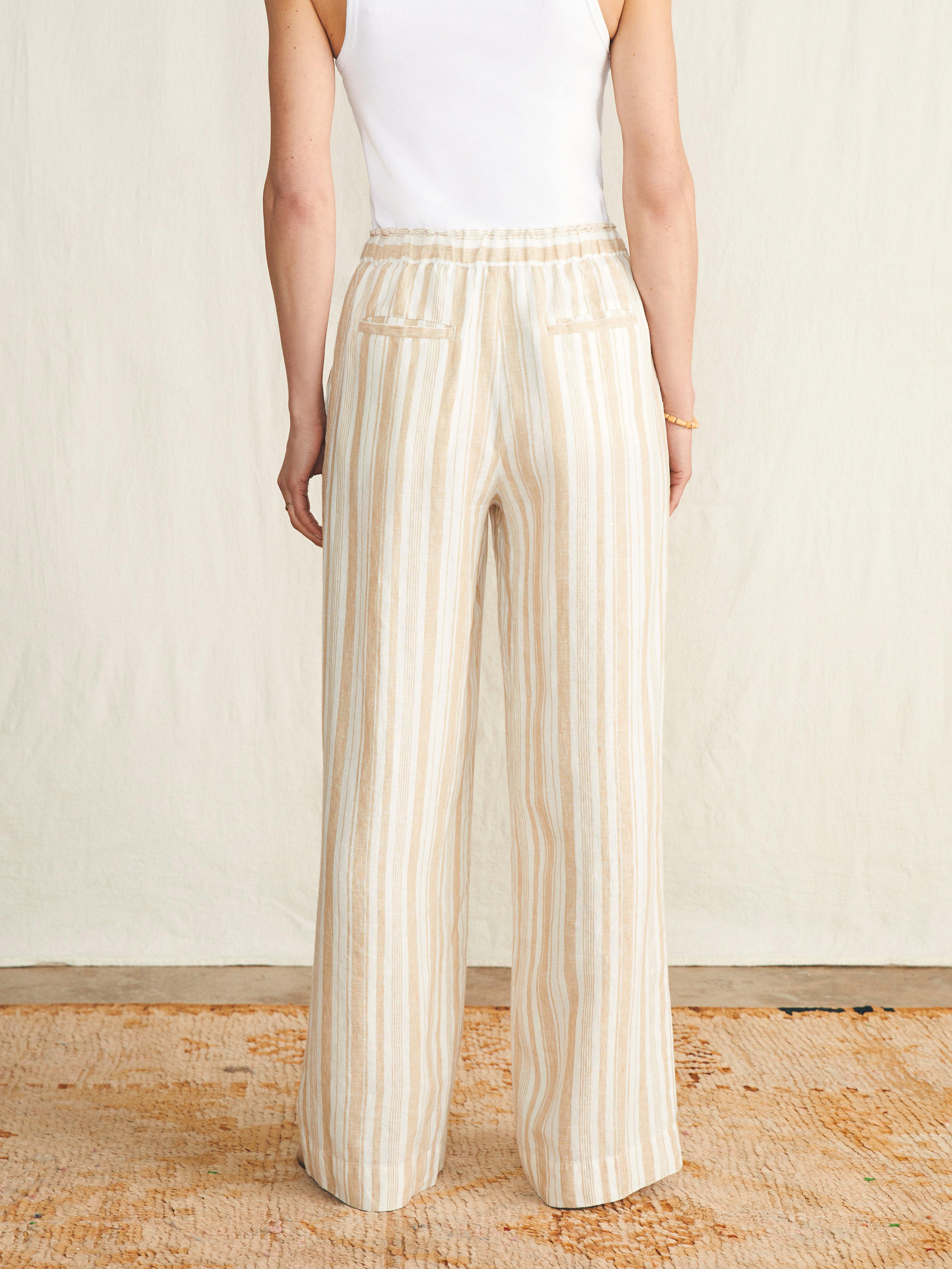 Monterey Linen Pant - Natural Bombay Stripe Female Product Image