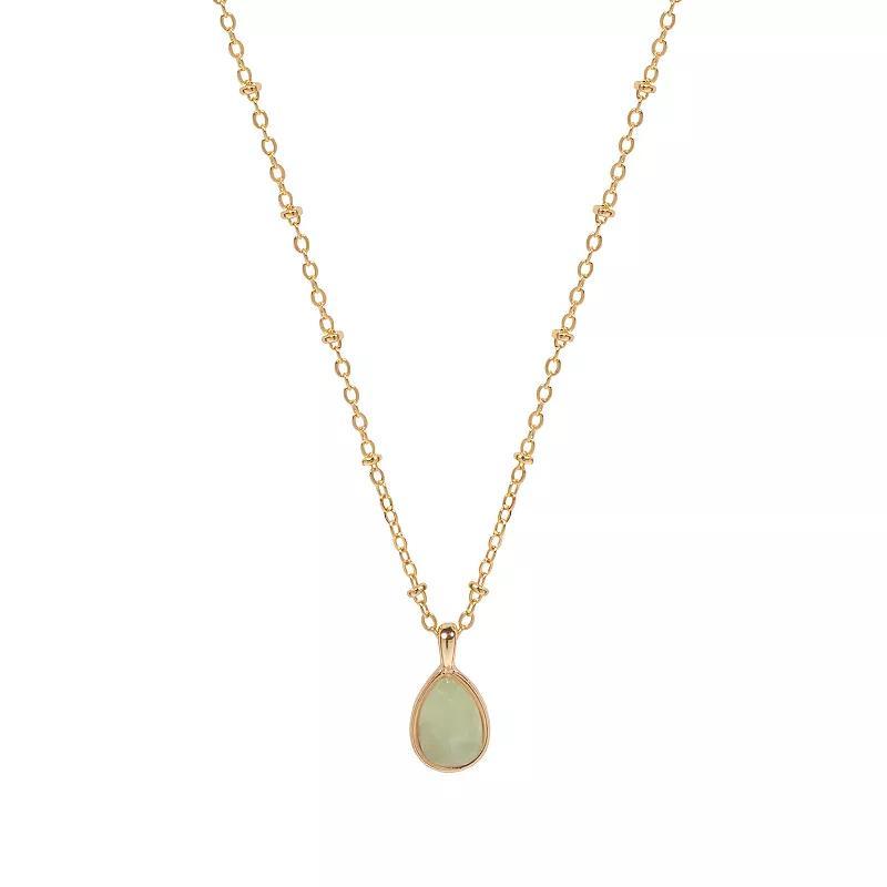 LC Lauren Conrad Gold Tone Stone Pendant Necklace, Womens, Green Product Image