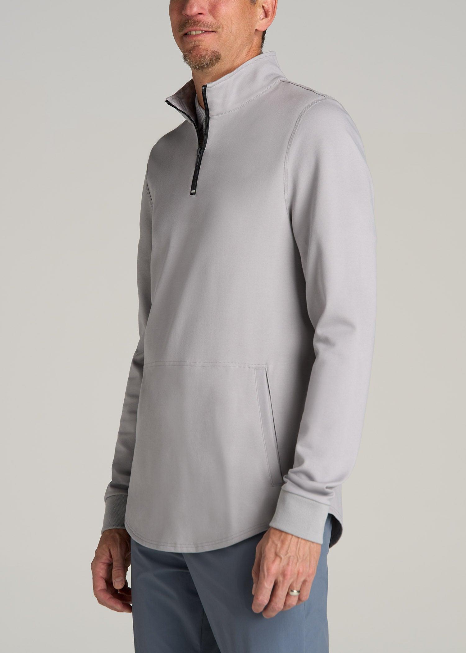 Fairway Popover Tall Men's Sweatshirt in Light Grey Male Product Image