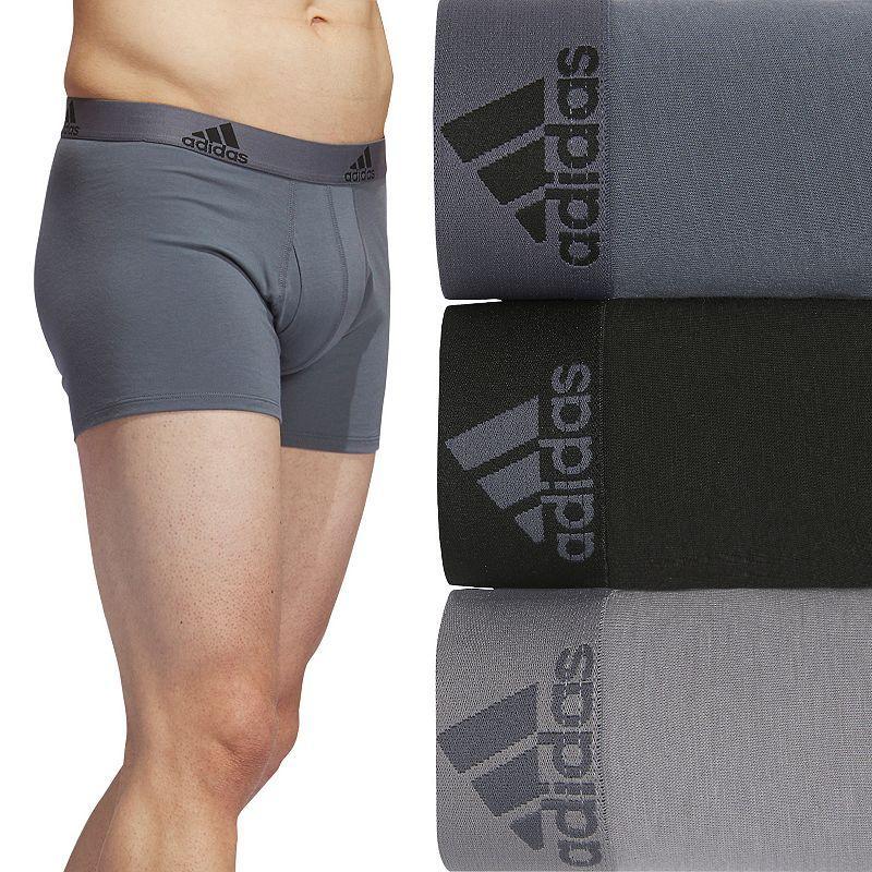 adidas Stretch Cotton Trunk 3-Pack (Onix Grey/Black/Grey) Men's Underwear Product Image