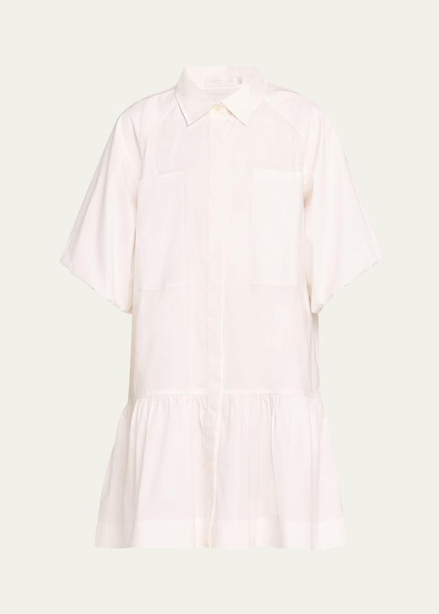 Crissy Puff-Sleeve Cotton Poplin Mini Shirtdress Product Image