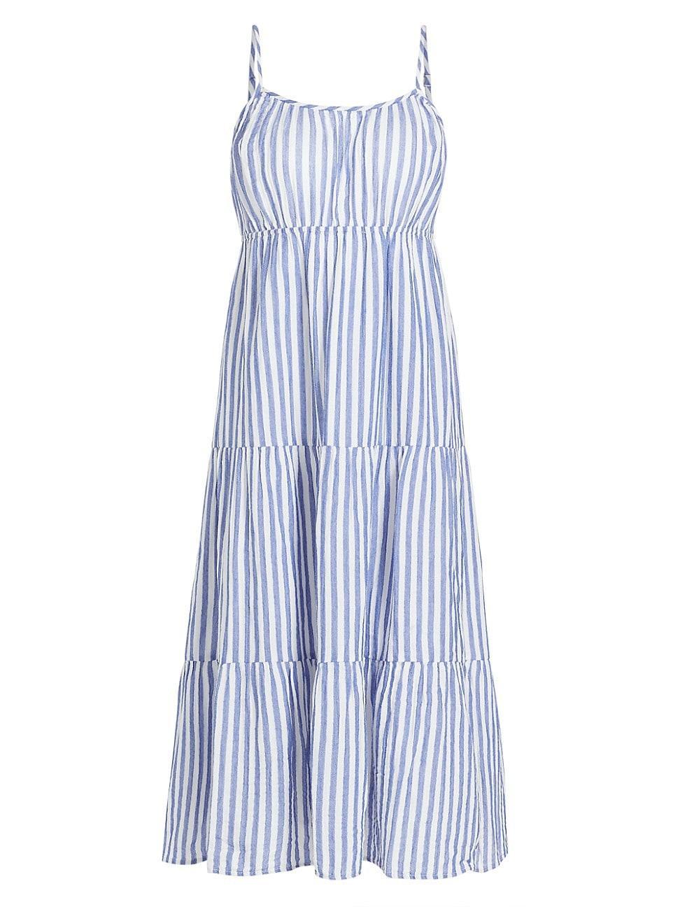 Womens Blakely Cotton Striped Midi-Dress product image