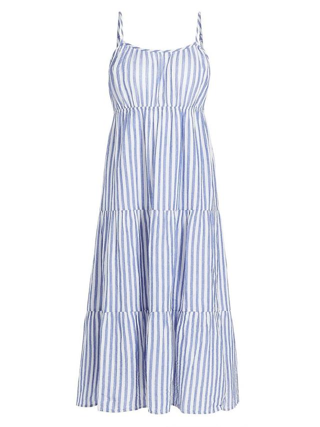 Womens Blakely Cotton Striped Midi-Dress Product Image