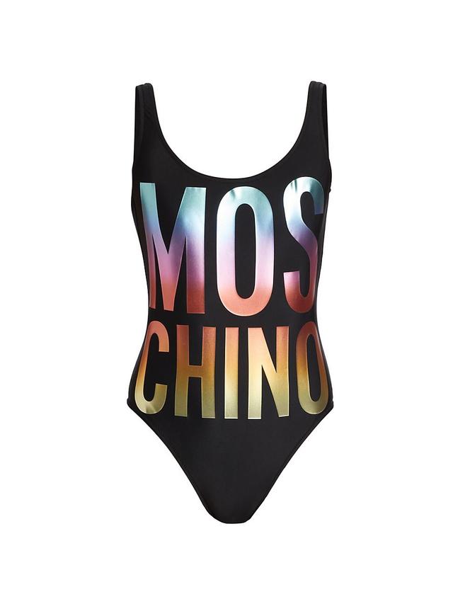 Womens Ombr Logo One-Piece Swimsuit Product Image