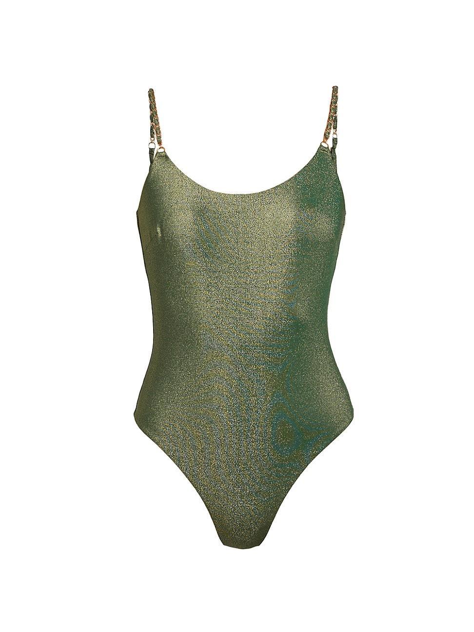 Womens Halliday Glittery One-Piece Swimsuit Product Image