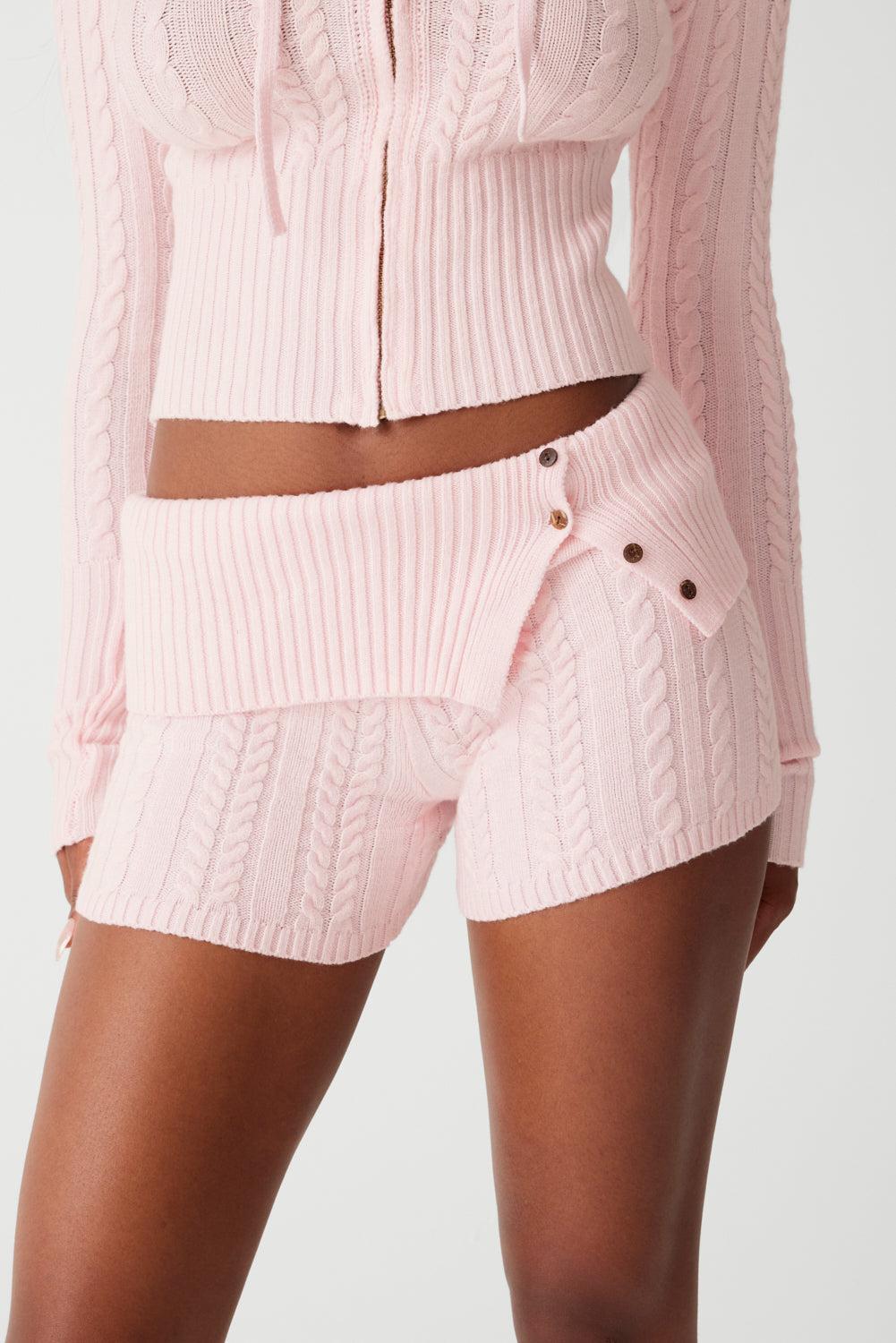 Nolan Cable Cloud Knit Mini Short - Rose Quartz product image