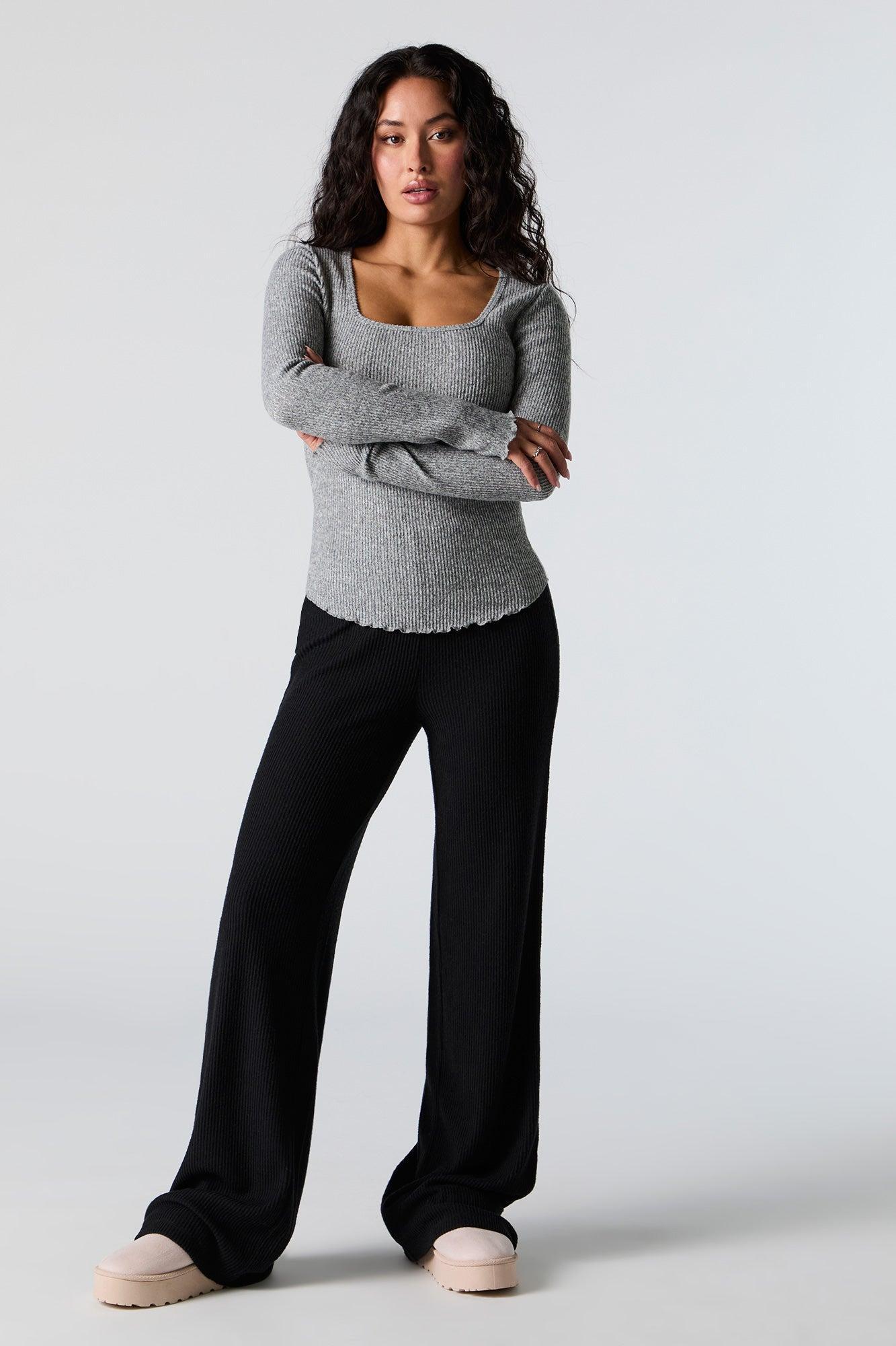 Ribbed Knit Wide Leg Pant Female product image