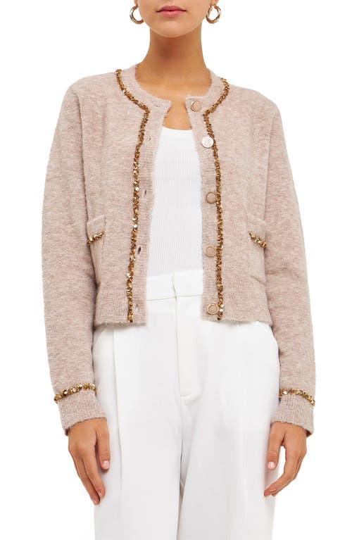 Womens Sequins Trim Cardigan Product Image