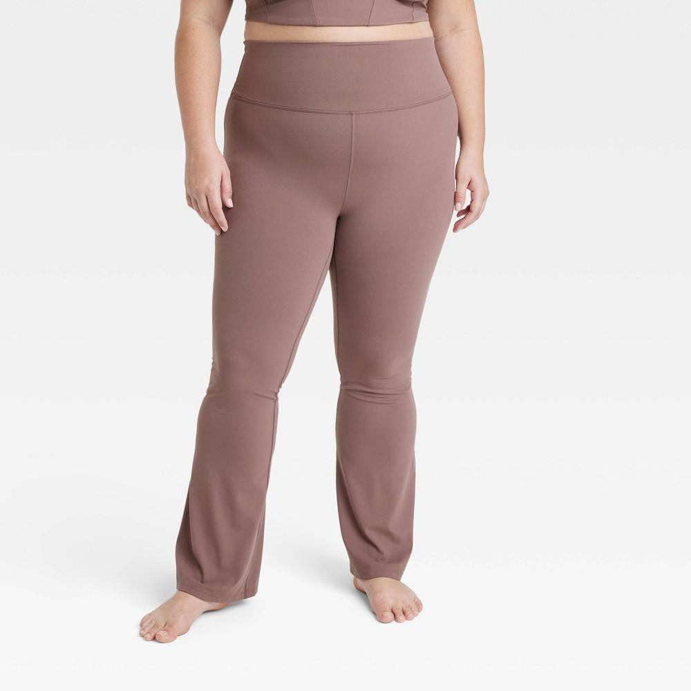 Womens Everyday Soft Ultra High-Rise Flare Leggings - All In Motion Brown 4X Product Image