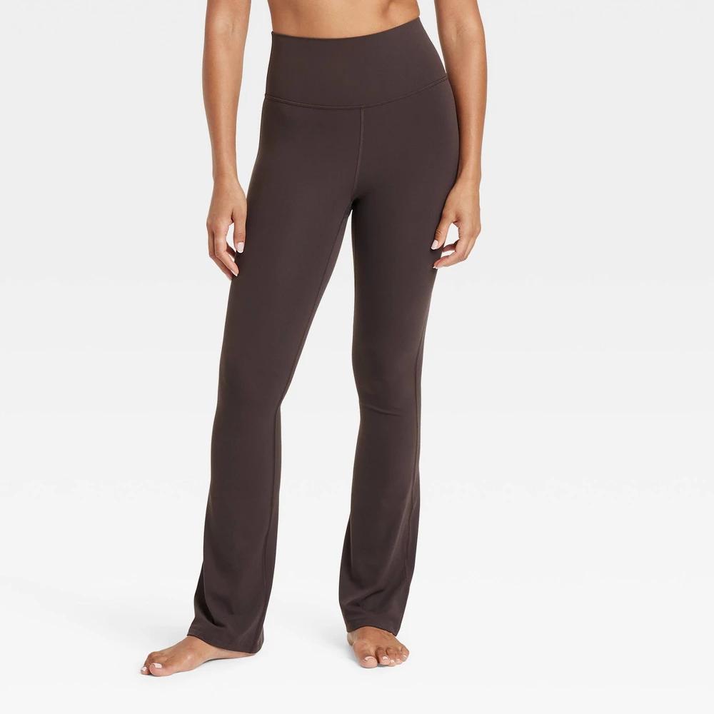 Womens Everyday Soft Ultra High-Rise Flare Leggings - All In Motion Dark Brown L Product Image