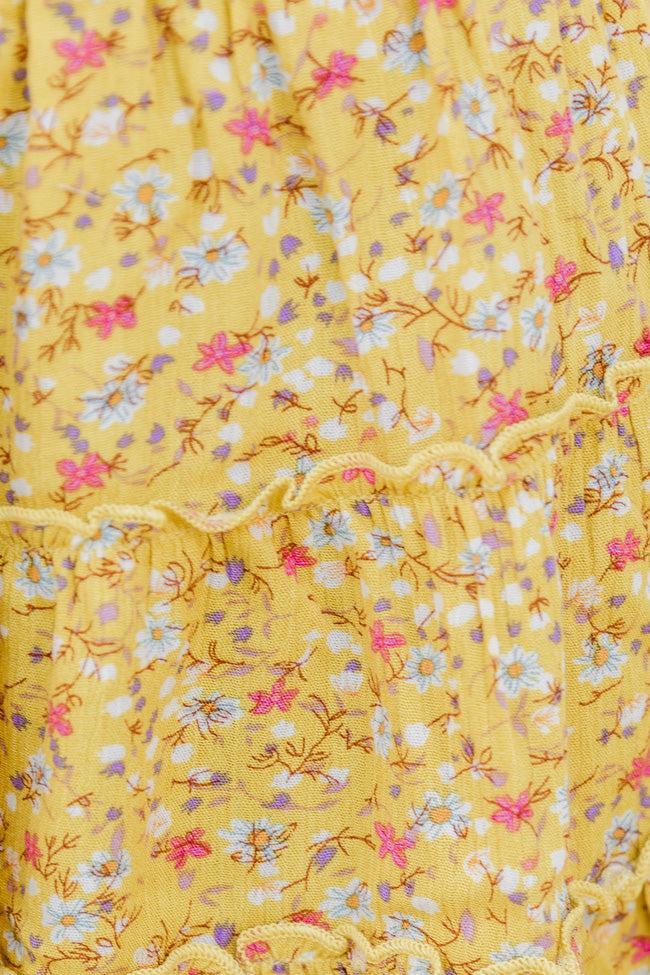 Through The Garden Yellow Floral Mini Skort Product Image