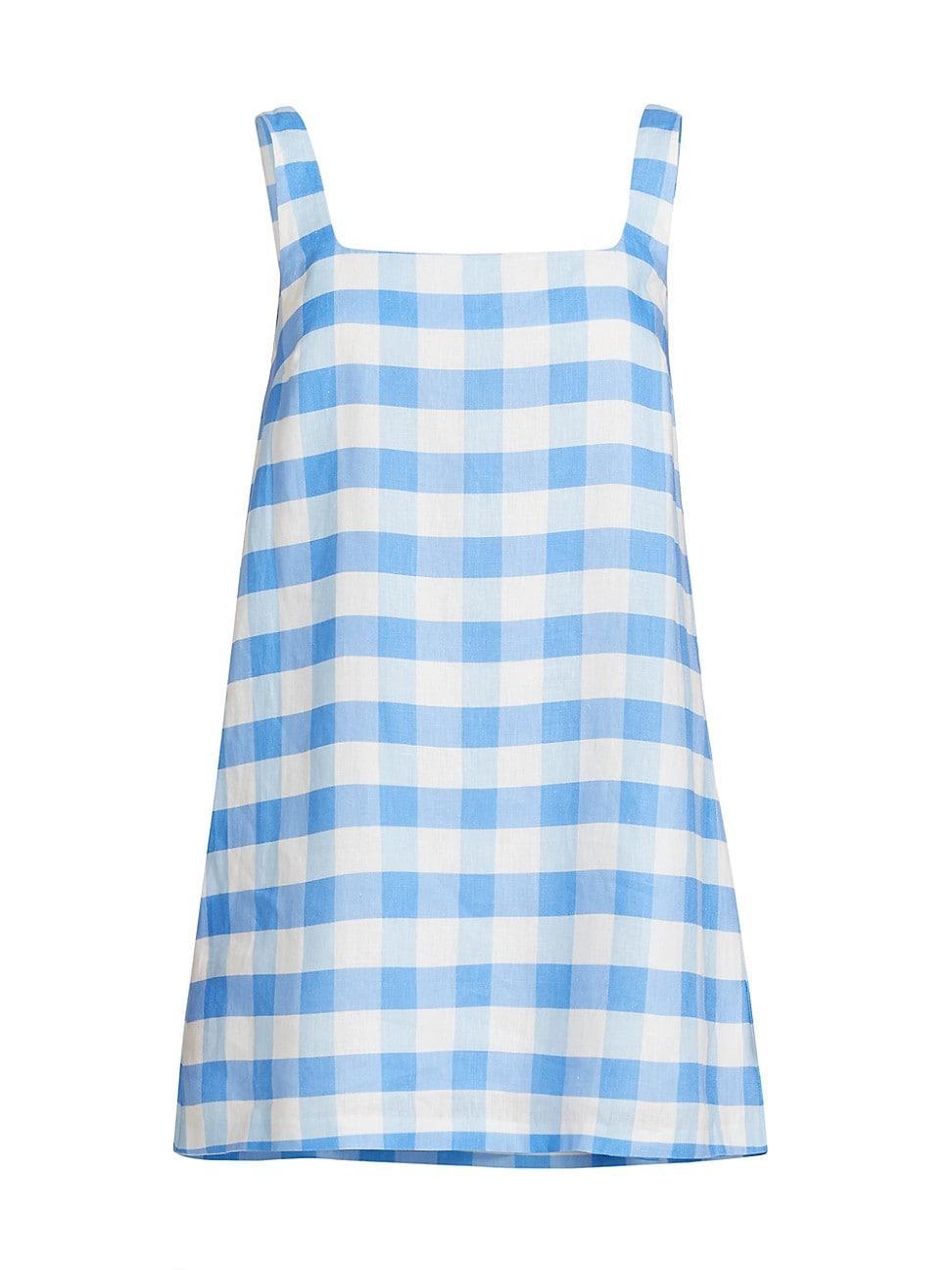 Womens Kiera Gingham Linen Minidress product image