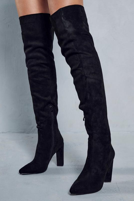 Faux Suede Over The Knee Boots product image