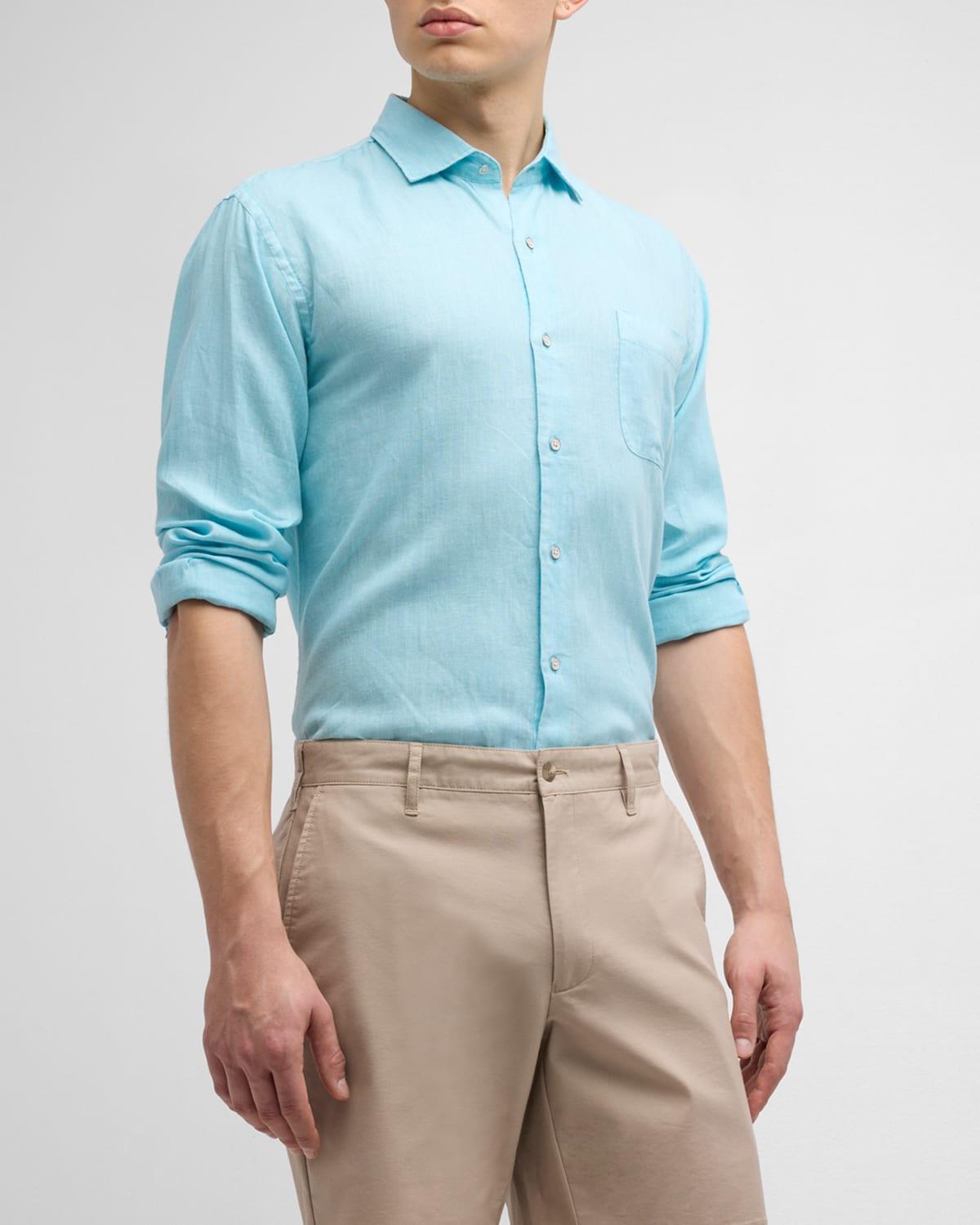 Mens Crown Coastal Garment-Dyed Linen Sport Shirt Product Image