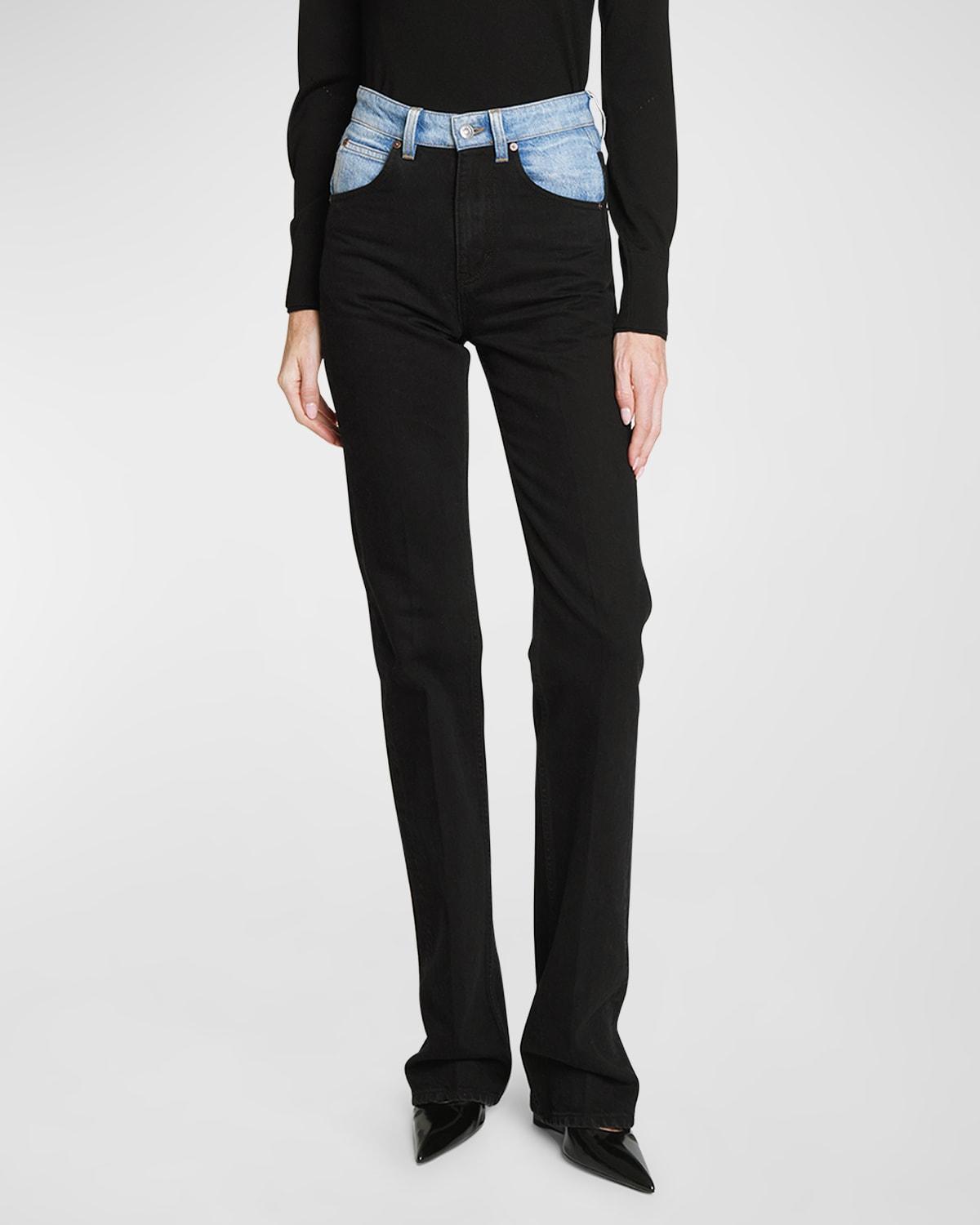 Julia Contrast Straight-Leg Jeans product image