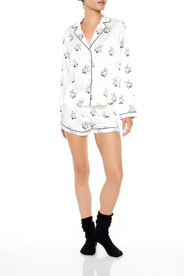 Teddy Bear Shirt & Shorts Pajama Set | Forever 21 Product Image