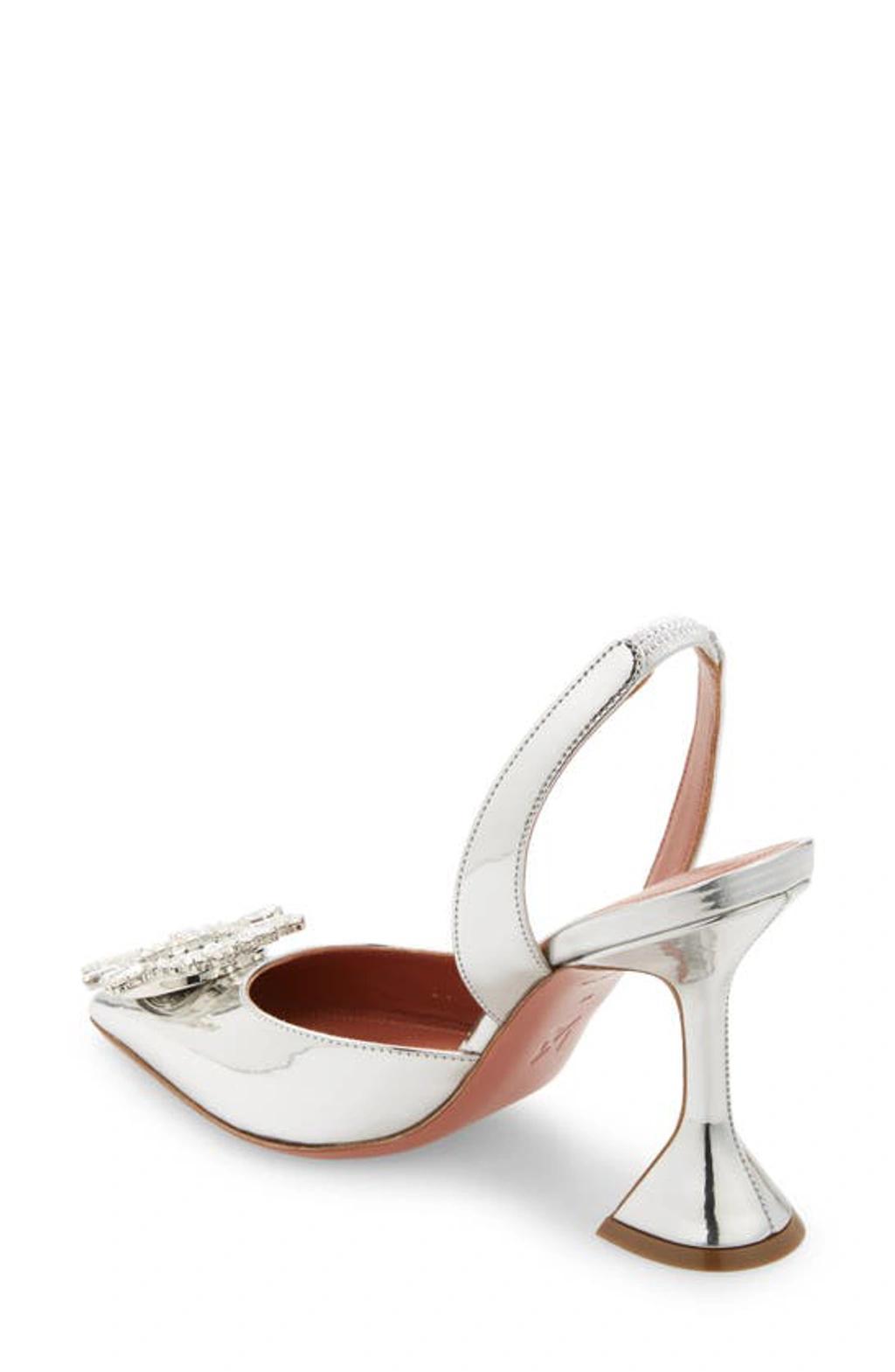 AMINA MUADDI Begum Pointed Toe Slingback Pump In Mirror Silver product image