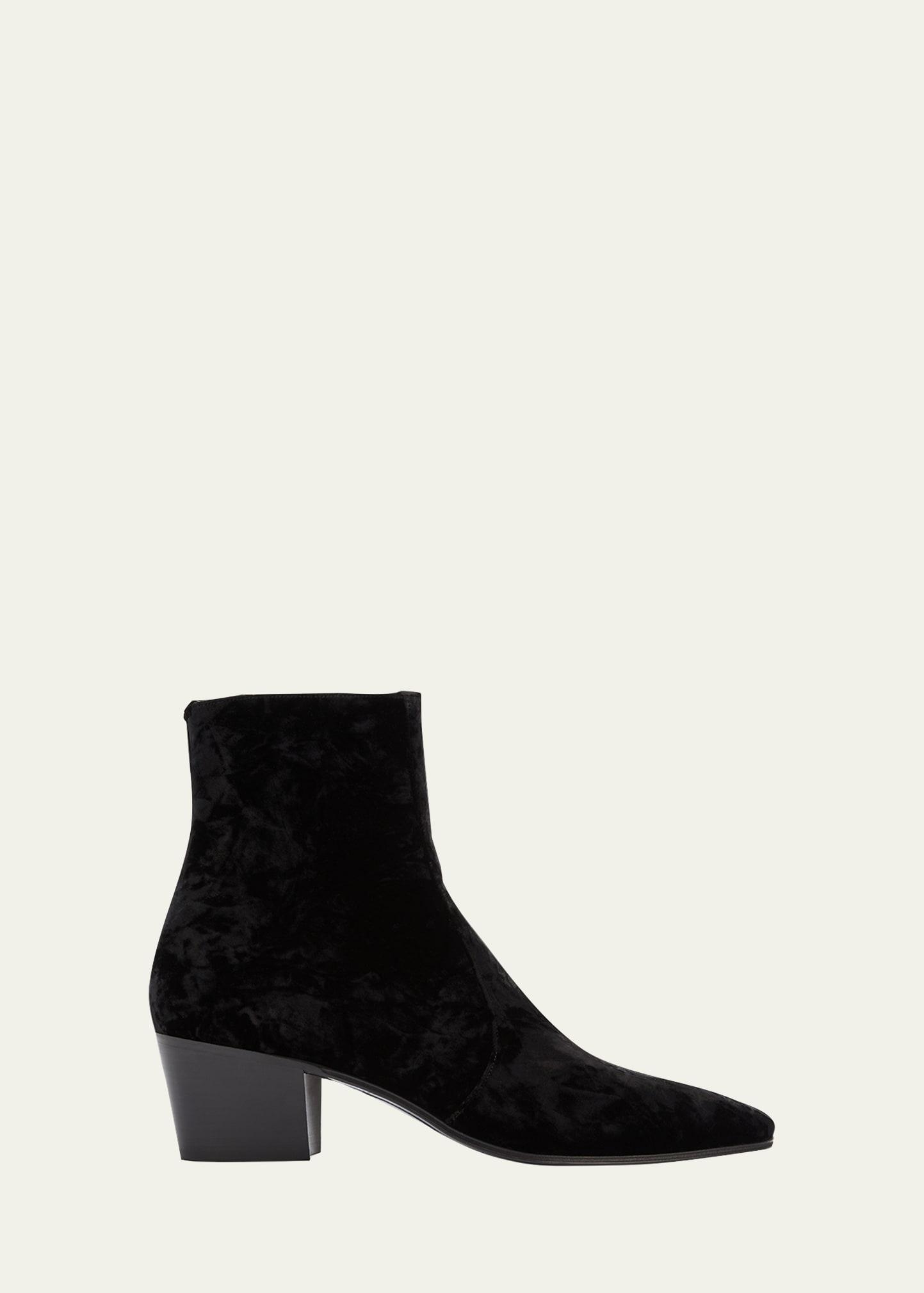 Mens Vassili Velvet Zip Ankle Boots Product Image