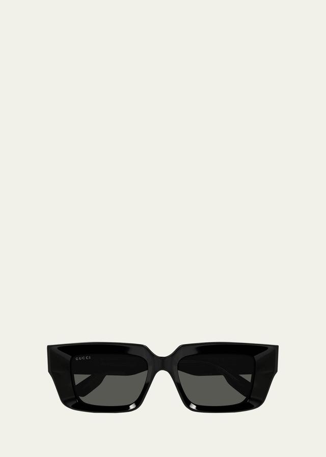 Mens Acetate and Nylon Rectangle Sunglasses Product Image