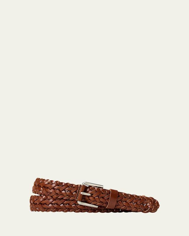 Mens Braided Leather Belt Product Image