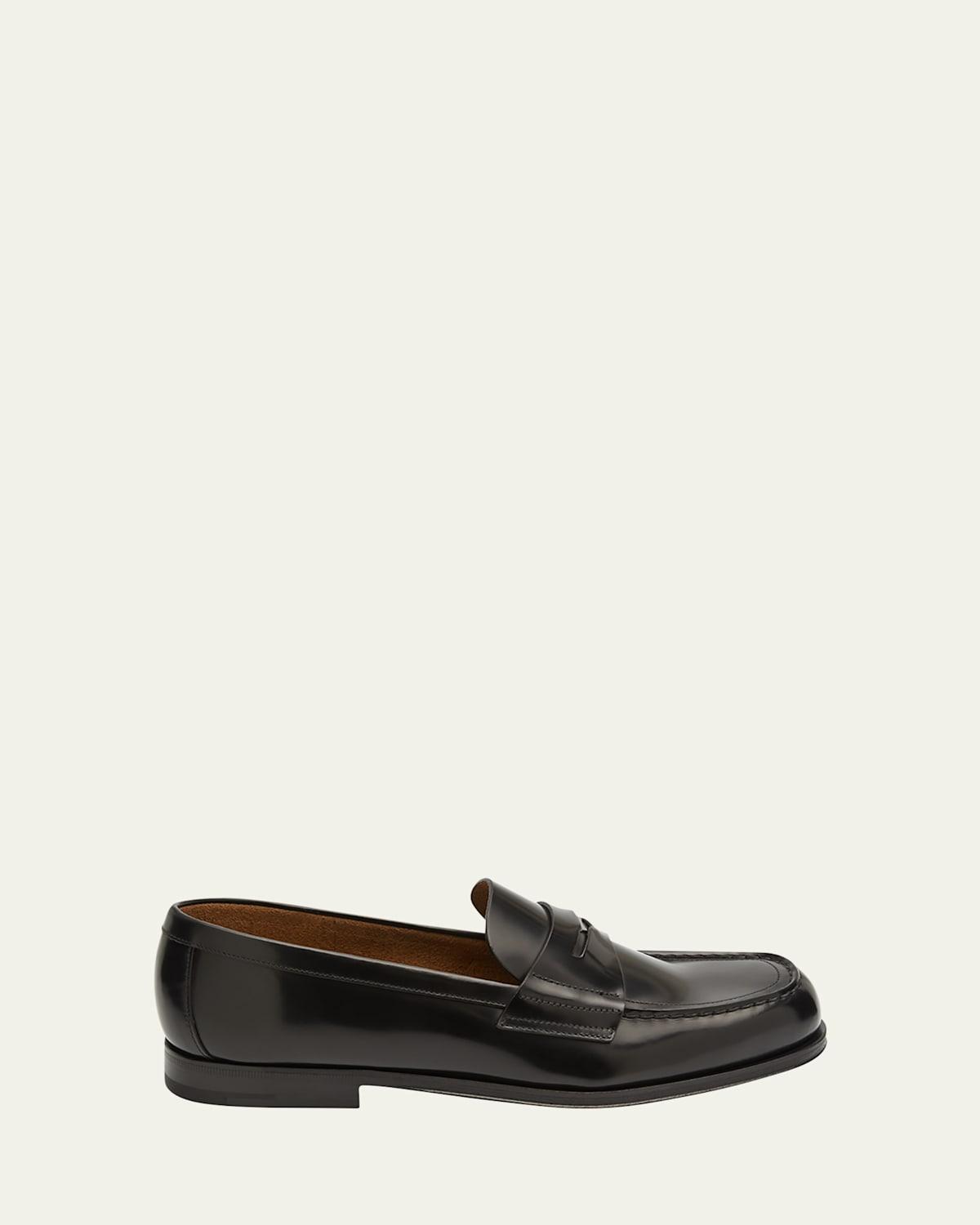 Mens Spazzolato Triangle Logo Penny Loafers Product Image